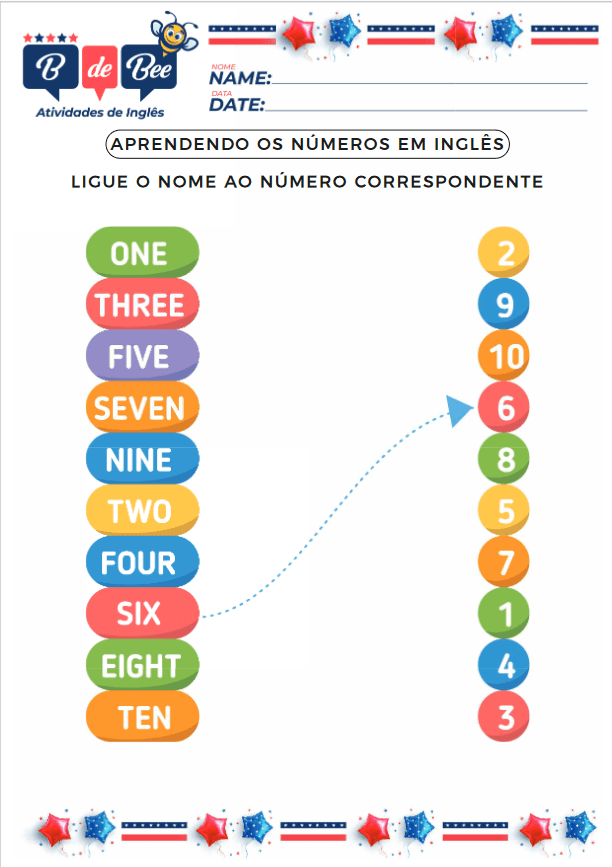 5 atividades com números em inglês para educação infantil